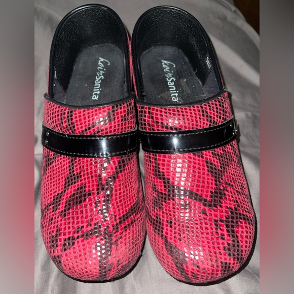 Koi Sanita Pink Snakeskin Clogs - Picture 2 of 5